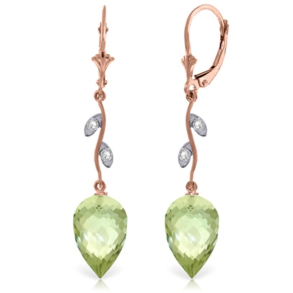 DIAMONDS & DROP BRIOLETTE GREEN AMETHYSTS